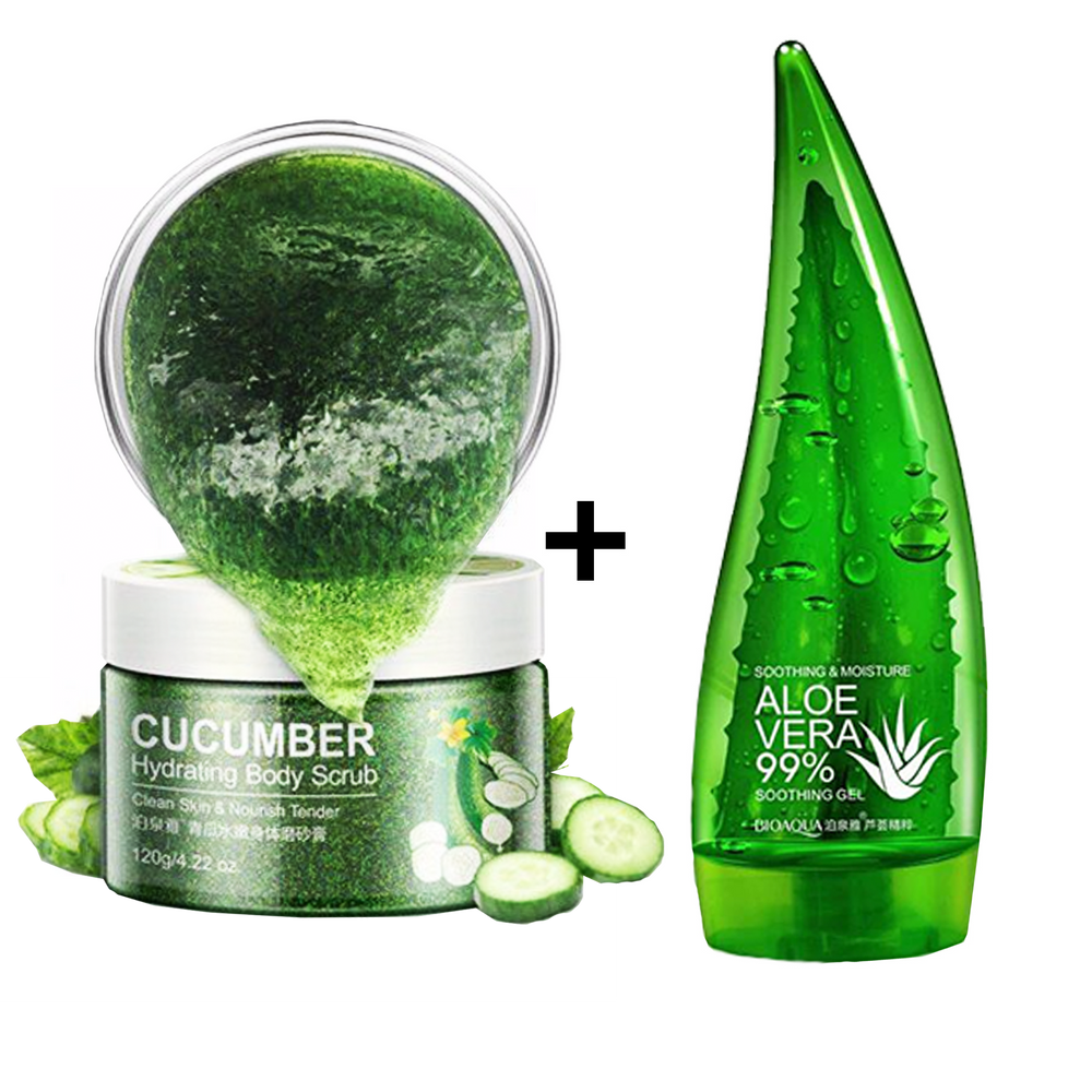 Увлажняющий гель для тела BioAqua Aloe Vera 99% + Скраб для тела Bioaqua Cucumber