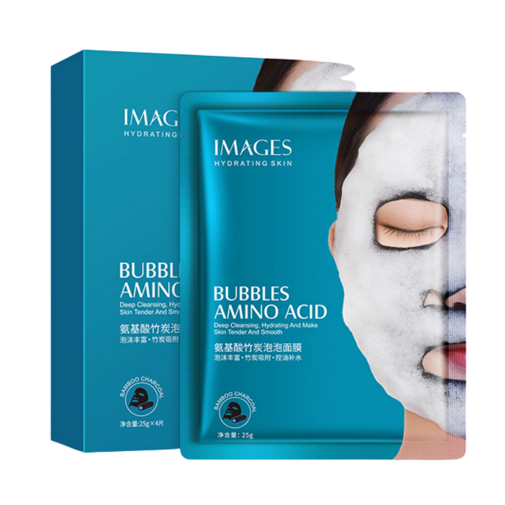 Очищающая тканевая кислородная маска для лица IMAGES BUBBLES MASK AMINO ACID