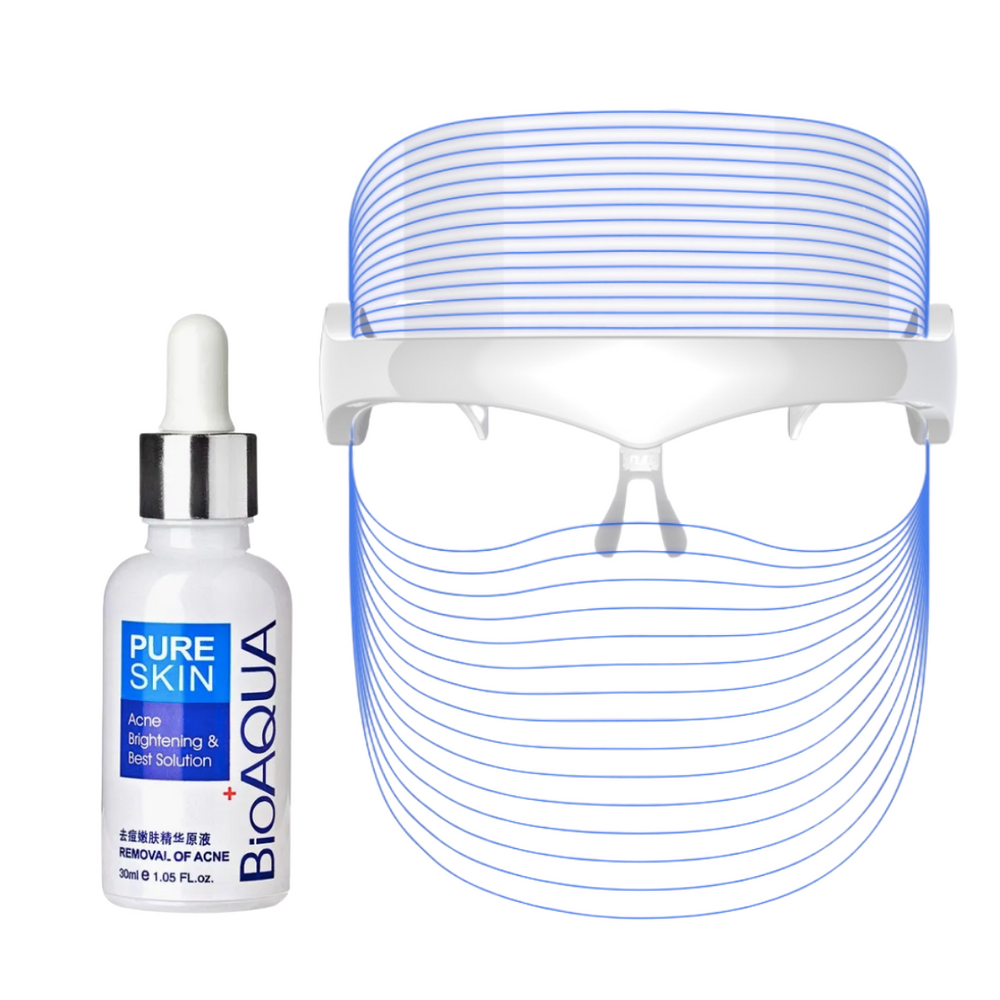 Анти-акне комплекс для обличчя: LED-маска + сироватка BIOAQUA Pure Skin