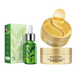 Комплекс для омолодження: Патчі з екстрактом золота + Сироватка для обличчя Bioaqua на основі екстракту зеленого чаю