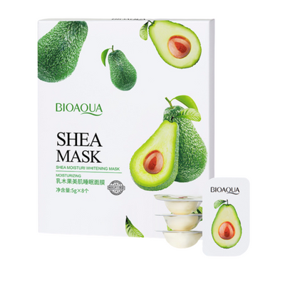 Ночная маска для лица BIOAQUA Shea Mask c экстрактом авокадо (уп 8шт)